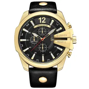 CURREN 8176 kuvars erkekler saatler popüler tasarım lüks deri Band kol saatleri spor saat adam reloj