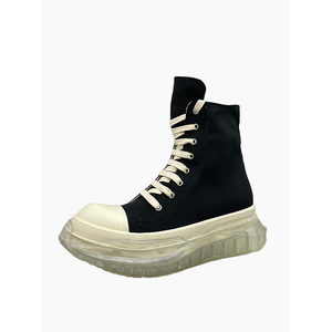 Zapatillas Deportivas Casuales para Hombre, Modernas, Negras y Blancas, con Cordones, Suela Gruesa, Aumentan la Altura, con Base Acrílica, de Marca - Product Image 5