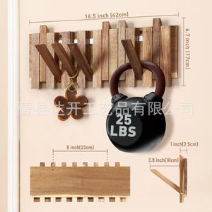 Porte-manteau mural en bois, design clavier de piano, bois massif, installation facile, crochets polyvalents pour vêtements et accessoires - Product Image 4