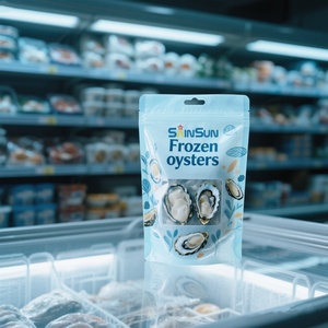 Sacs d'emballage alimentaire personnalisés à scellage arrière pour viande, poulet, poisson, crevettes, pâtes, fruits de mer, sacs de conservation pour crevettes congelées avec fenêtre - Product Image 5