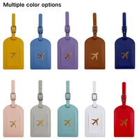 Étiquette de bagage et de sac d'avion en cuir PU avec logo personnalisé, porte-carte d'identité personnalisé pour les voyages et les affaires, étiquette souple