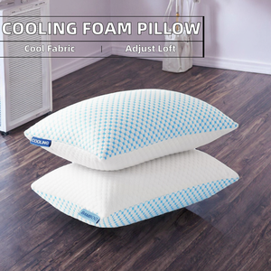 Hot Seller Non-Toxic Customizable Queen Size Adjustable Loft Pillows Shredded Memory Foam Washable Bamboo Cooling <strong>Gel</strong> Geometric - Product Image 2