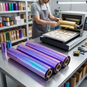 Lámina PET Iridiscente Reactiva al Tóner, Lavable, de 12-25 Micras, en Rollo, para Máquina de Laminación, Embalaje Genérico NOMANT - Product Image 1
