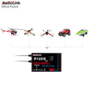 Radiolink V2 R12DS 2.4GHz RC récepteur 12 canaux Sbus/PWM Signal pour avion de contrôle longue portée RC émetteur AT10II <span class=keywords><strong>AT9S</strong></span> <span class=keywords><strong>Pro</strong></span> - Product Image 4