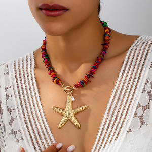 Collar de Moda Kaimei 2026, Collar Bohemio con Estrella Grande, Collar de Piedras Naturales con Cuentas de Oro de 18k para Mujer - Product Image 5