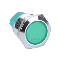 Bouton-poussoir décoratif en laiton chromé de 22 mm, 1NO1NC, momentané, 5A, IP67, à souder, pour interphone de porte de luxe