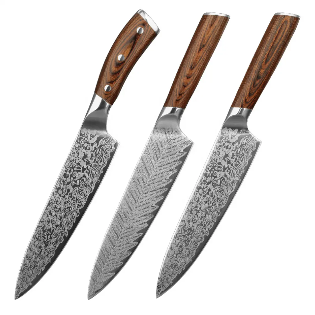 Şam şef bıçağı 8 inç mutfak bıçakları profesyonel süper çelik VG10 yüksek karbon paslanmaz çok keskin şam çeliği bıçak
