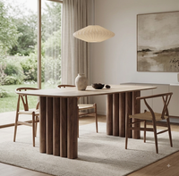 Table à manger rectangulaire en bois massif de style italien, 79 pouces, style mid-century modern, en noyer, pour la maison ou l'hôtel