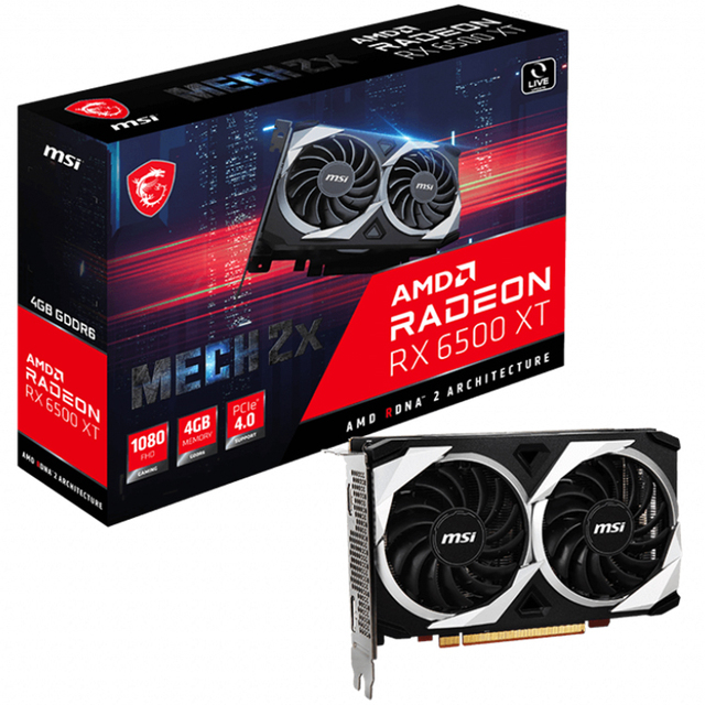 MSI AMD Radeon RX 6500 XT MECH 2X 4G Used Gaming Graphics Card