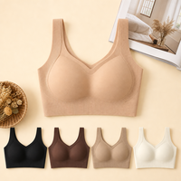 Soutien-gorge sans armatures à bonnets fixes, sans coutures, en dentelle tricotée, bretelles réglables, bonnet 3/4, chaud, 5 couleurs, tailles régulières et grandes tailles pour adultes