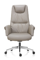 Chaise de direction de luxe ergonomique en cuir pivotante avec roulettes, mobilier de bureau, chaise de patron
