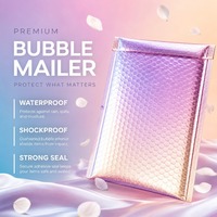 Enveloppes d'expédition rembourrées en aluminium avec impression personnalisée, sacs postaux résistants aux déchirures, enveloppes à bulles métalliques pour petites entreprises