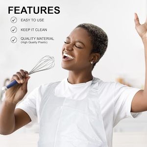 <b>White</b> PE Protective <b>Apron</b> Vest 46x28 Inch Household Use Plain Surface Opaque Film - Product Image 2