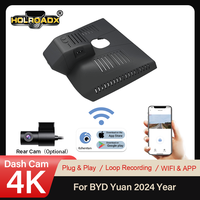 HOLROADX Enregistreur vidéo 4K Plug&Play pour BYD Yuan 2024, vision nocturne, enregistrement en boucle, contrôle par application Wifi, capteur G