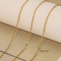 Cadenas de Acero Inoxidable con Baño de Oro PVD de 18K, Resistentes al Agua, con Estilos de Cable, Bola, Caja y Curb, para Collares DIY, Accesorios de Joyería al por Mayor