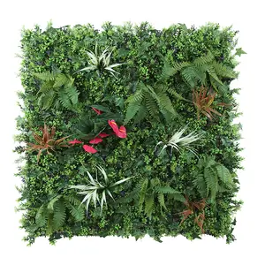 P41 New Arrival Wholesale Artificial Grass Wall Outdoor Boxwood Hedge Foliage Plant Panel For Garden Decor