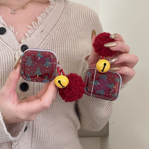 เหมาะสำหรับเคสหูฟังแอปเปิ้ลแอร์พอดโปรรุ่นที่ 3, เคสหูฟังกันกระแทกพู่ระฆังต้นคริสต์มาส - Product Image 2