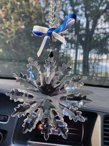 Crystal Christmas Angel <b>Car</b> <b>Ornament</b> Glass Snowflake Hanging Decoration - Product Image 3