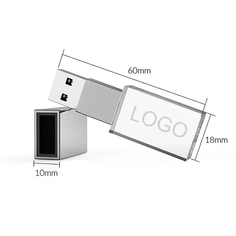 민감한 금속 LED 빛 OEM 로고 기억 지팡이 선전용 선물 U 디스크 2.0 3.0 수정같은 USB 섬광 드라이브 특별한 선물