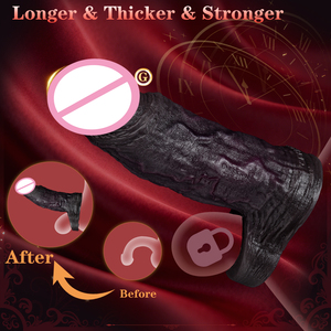 Anillo para Pene de Silicona SXXY, Funda para Pene, Anillo para Pene con Cabeza Cerrada, Extensor de Pene Realista Negro, Aumenta el Grosor, Juguetes Sexuales para Hombres - Product Image 6