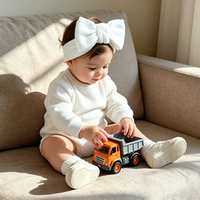 Ensemble barboteuse tricotée et bandeau à nœud pour bébé fille, blanc, manches longues, à volants, à boutons-pression, nouveau-né, certifié CPC REACH, OEM ODM personnalisé