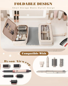Bolsa de Viaje para Herramientas de Peinado con Tapete Resistente al Calor, Organizador de Herramientas para Multi-Stylers y Secador de Pelo, Estuche de Cuero para Rizador de Pelo - Product Image 2