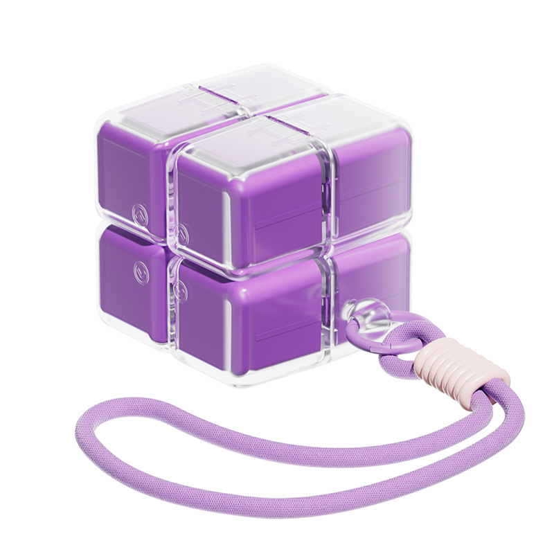 Rubik's cube violet avec cordon