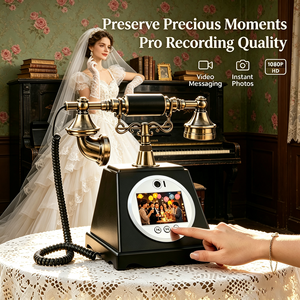 Livre d'or audio-vidéo pour fêtes et remises de diplômes, Enregistreur vocal vintage personnalisé pour anniversaires, célébrations et événements - Product Image 1