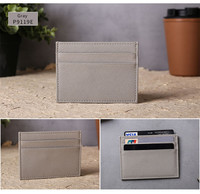 Dompet Kartu Kredit Kulit Saffiano Logo Warna Kustom Pria Wanita, Dompet Kartu Minimalis Tipis