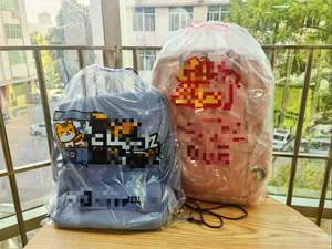 Customized logo Printed PE Plastic Drawstring <b>Bag</b> for Playground Doll Packaging Backpack - Product Image 5