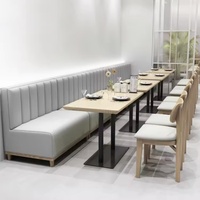 Sofa de cabine de table et de chaise simple personnalisé Ensembles de restaurant occidental pour cafés et salle à manger Combinaison de canapé de cabine murale