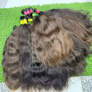 Extensiones de Cabello Humano Natural Remy Virgen Indio, Largas, Negras, con Encaje Transparente, 100% Densidad, Todos los Colores, Trama Única, Lisas, a Granel - Product Image 1
