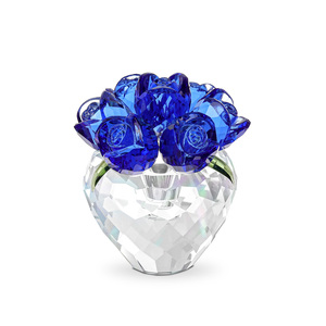 Regalos de Flores de Cristal Azul Especial para Mamá, Esposa, Novia, Adornos de Flores de Cristal para el Hogar, la Oficina, la Mesa, Pisapapeles - Product Image 1