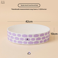 Vente en gros : Lit-griffoir pour chat en carton ondulé double face haute densité, durable, mignon, imprimé multicolore, en forme de bol