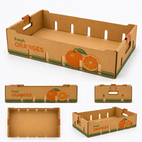 Boîte d'emballage en carton ondulé orange personnalisée RDY, recyclable, plateau pour fruits frais, agrumes, vente en gros