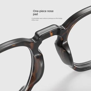 Monture <span class=keywords><strong>de</strong></span> lunettes pour <span class=keywords><strong>homme</strong></span> <span class=keywords><strong>en</strong></span> acétate photochromique, circulaire, solide, nautique, avec verres optiques anti-lumière bleue et anti-reflet - Product Image 4
