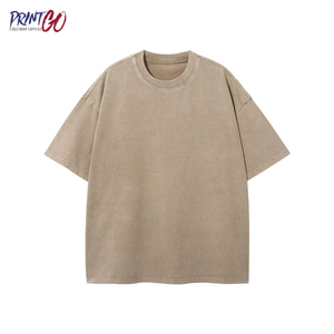 Heavyweight biểu tượng tùy chỉnh 3D thư 100% cotton nặng trọng lượng axit rửa lỏng phù hợp với thời trang dạo phố dập nổi T-Shirt - Product Image 3