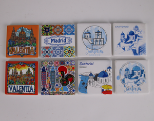 Imán de Refrigerador Personalizado con Diseño de Paisaje 3D de la <span class=keywords><strong>Ciudad</strong></span> de Valentia, Madrid, <span class=keywords><strong>Portugal</strong></span>, Recuerdo de Cerámica Cuadrada - Product Image 5