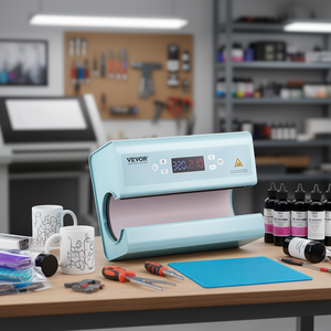 Presse à chaud Vevor 11-30oz pour sublimation de tasses, couleur bleue, semi-automatique, pneumatique, 110V - Product Image 2