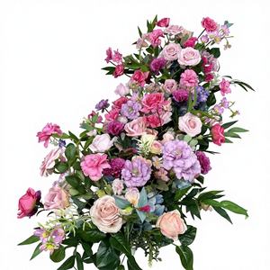 Panel Floral de Rosas de Seda Artificial SMOOTH para Decoración de Mesa y Pasillo en Eventos de Boda con Tamaño Personalizable - Product Image 1