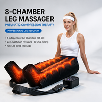 Masseur de jambes à compression d'air à 8 chambres, 23 niveaux de pression, 30 à 250 mmHg, contrôle intelligent, jambes entières