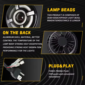 Fari LED Angel's Eye da 7 Pollici in Lega di Alluminio Personalizzati con Illuminazione Automatica per ATV/UTV/Moto Jeep Renegade 2015-2021 Anteriori - Product Image 3