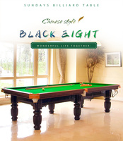 Table de billard SUNDAYS, 3 pièces, tissu de billard en laine marbrée, table de billard de 9 pieds pour usage commercial et domestique