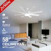 Ventilateur de plafond 1stshine 58 pouces avec pales en ABS, faible consommation d'énergie, qualité durable, robuste, pour la décoration intérieure