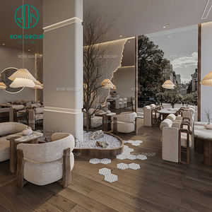 Ensemble de meubles de table et de chaises de style nordique <span class=keywords><strong>australien</strong></span>, moderne, carré, en marbre, avec revêtement en tissu, pour salon de thé, <span class=keywords><strong>café</strong></span>, restaurant - Product Image 6