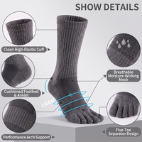 Chaussettes à cinq doigts en laine mérinos pour la randonnée, pour hommes et femmes