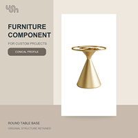 Pieds de table basse ronds robustes en acier plaqué, design moderne et créatif de luxe, base métallique finition laquée, usage hôtelier