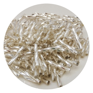 10 g / Sachet Vente en gros Perles spirales en verre tube dorées et argentées avec doublure argentée pour bracelets, boucles d'oreilles, couture, bijoux DIY et artisanat - Product Image 6