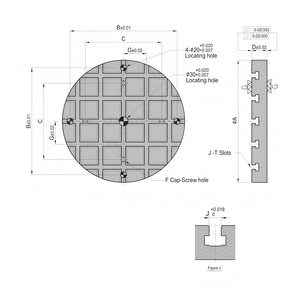 Plaque de montage à rainures en T pour table rotative CNC, système d'outillage de fixation modulaire pour le maintien de pièces sur machine CNC - Product Image 3