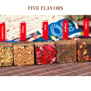 Açúcar Marrom Natural Misturado Flores Secas Chá Handmade Ginger Cubes Flavors Rose Flores Chá Herbal Saudável Cubos de açúcar preto - Product Image 5